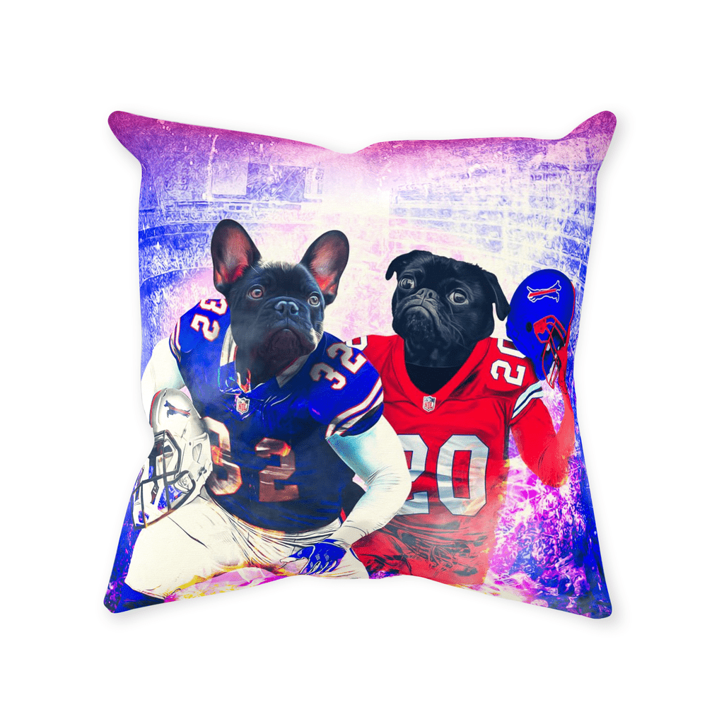 &#39;Buffalo Doggos&#39; Personalized 2 Pet Throw Pillow