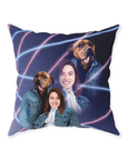 '1980s Lazer Portrait Pet(Male)/Human(Female)' Personalized Throw Pillow