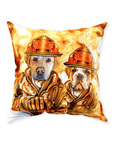 'The Firefighters' Personalized 2 Pet Throw Pillow
