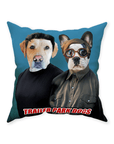 'Trailer Park Dogs' Personalized 2 Pet Throw Pillow