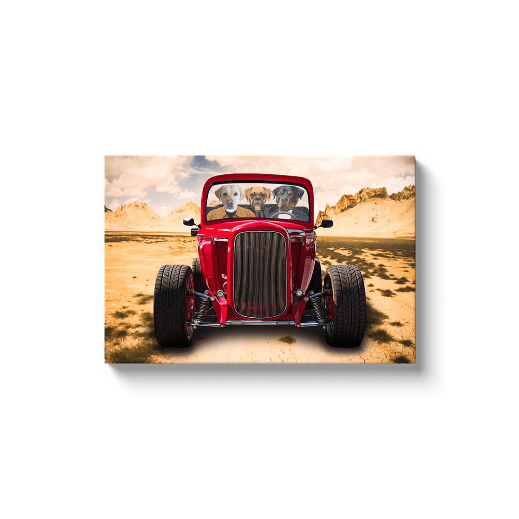 &#39;The Hot Rod&#39; Personalized 3 Pet Canvas