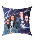 '1980s Lazer Portrait 1 Pet/Humans' Personalized Throw Pillow