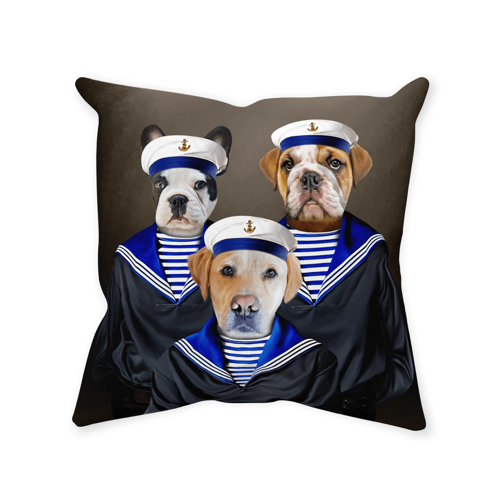 &#39;The Sailors&#39; Personalized 3 Pet Throw Pillow