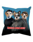 'Trailer Park Dogs' Personalized 3 Pet Throw Pillow