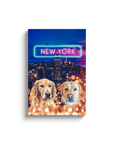 Lienzo personalizado para 2 mascotas 'Doggos of New York'