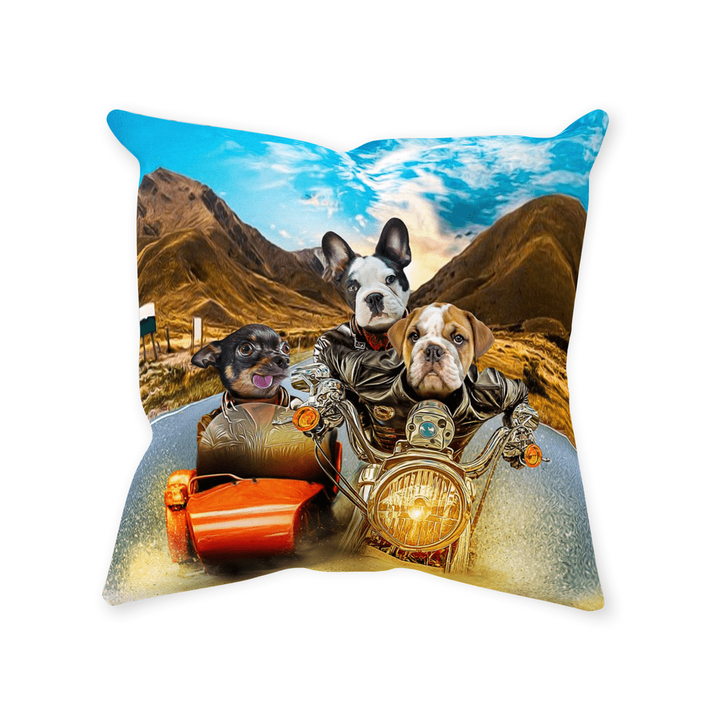 &#39;Harley Wooferson&#39; Personalized 3 Pet Throw Pillow
