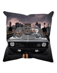'The Classic Pawmaro' Personalized 2 Pet Throw Pillow