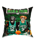 'Boston Walkies' Personalized 2 Pet Throw Pillow