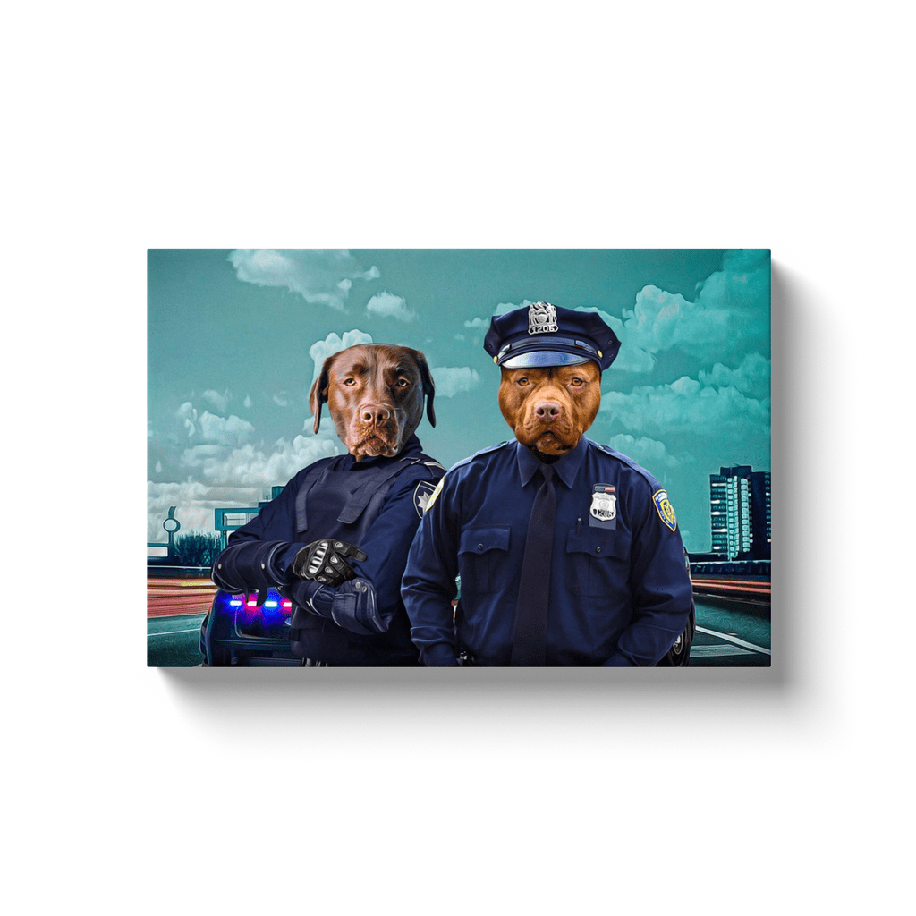 &#39;The Police Officers&#39; Personalized 2 Pet Canvas