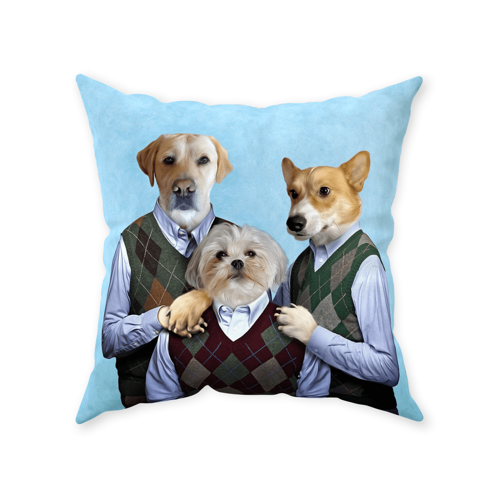 &#39;Step Doggos&#39; Personalized 3 Pet Throw Pillow