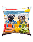 'The Beach Dogs' Personalized 2 Pet Throw Pillow