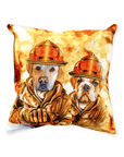 'The Firefighters' Personalized 2 Pet Throw Pillow