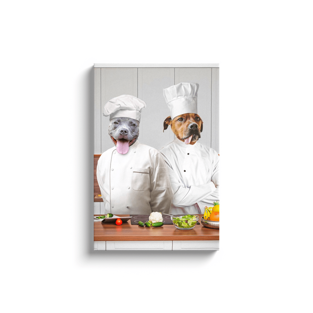 Lienzo personalizado para 2 mascotas &#39;The Chefs&#39;