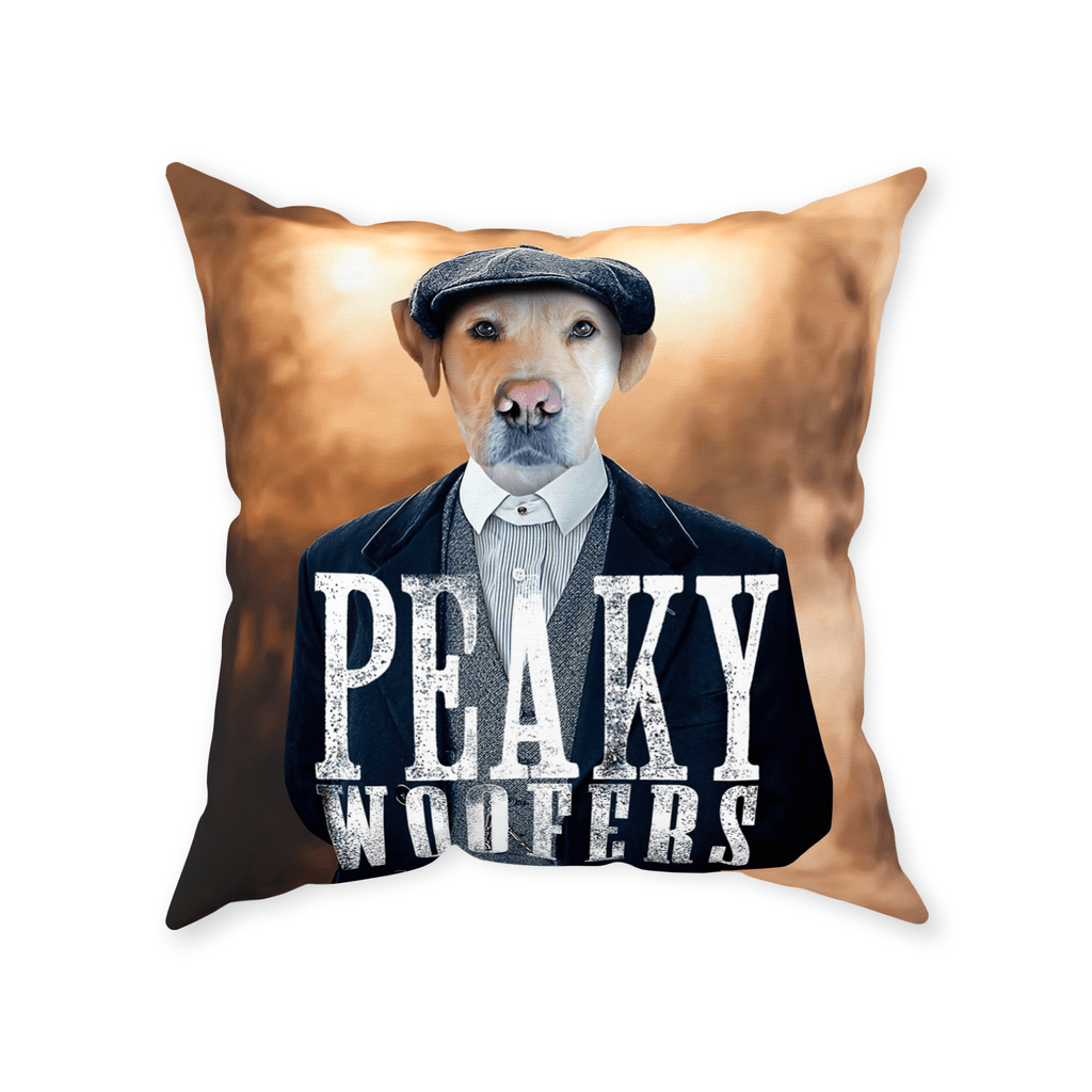 &#39;Peaky Woofers&#39; Personalized Pet Throw Pillow