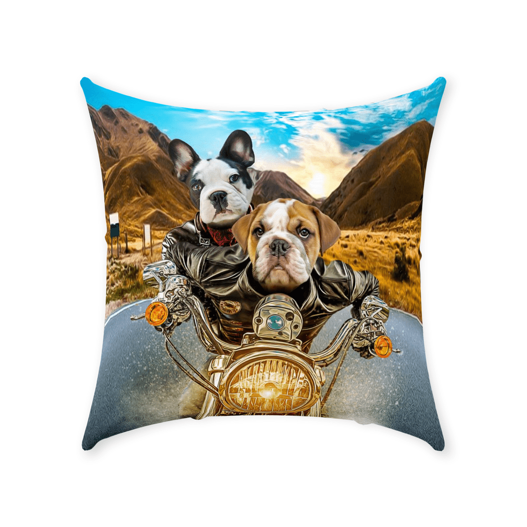 &#39;Harley Wooferson&#39; Personalized 2 Pet Throw Pillow
