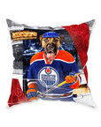 'Edmonton Doggos Hockey' Personalized Pet Throw Pillow