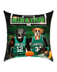 'Boston Walkies' Personalized 2 Pet Throw Pillow