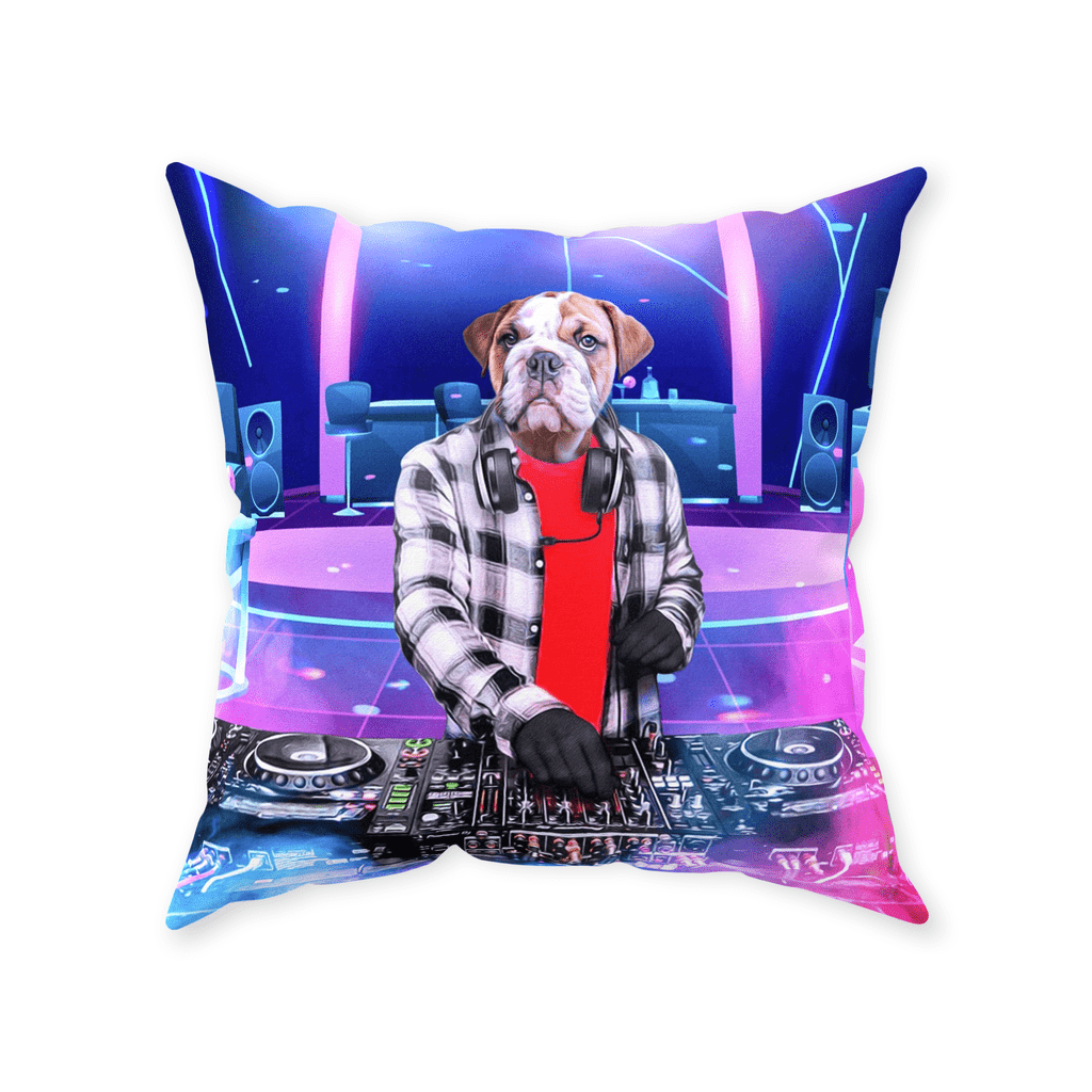 &#39;The Male DJ&#39; Personalized Pet Throw Pillow