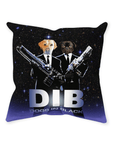 'Dogs in Black' Personalized 2 Pet Throw Pillow