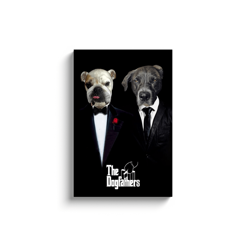 &#39;The Dogfathers&#39; Personalized 2 Pet Canvas