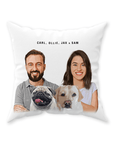 Personalized Modern 2 Pet & Humans Throw Pillow