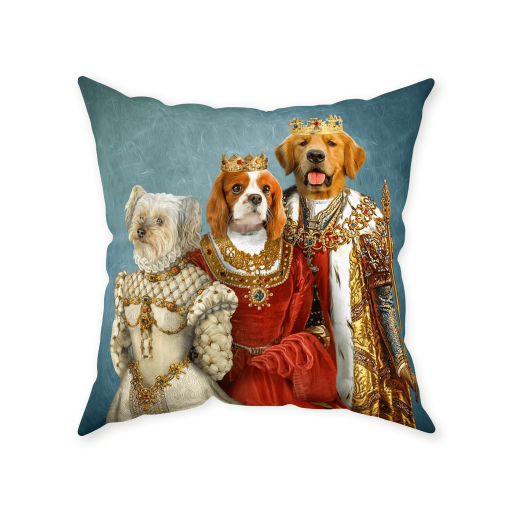 &#39;The Royal Family&#39; Personalized 3 Pet Throw Pillow