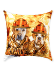 'The Firefighters' Personalized 2 Pet Throw Pillow