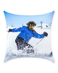 'The Skier' Personalized Pet Throw Pillow