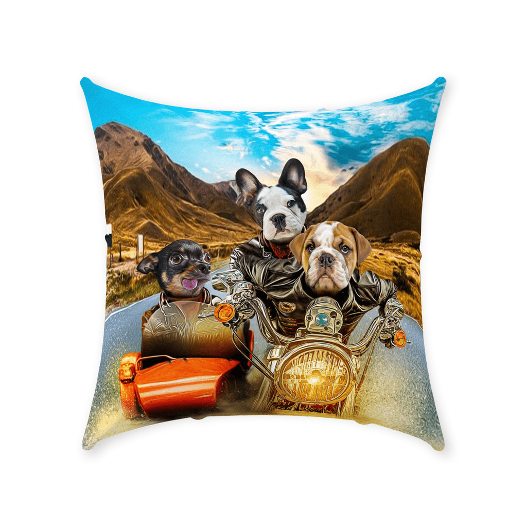 &#39;Harley Wooferson&#39; Personalized 3 Pet Throw Pillow