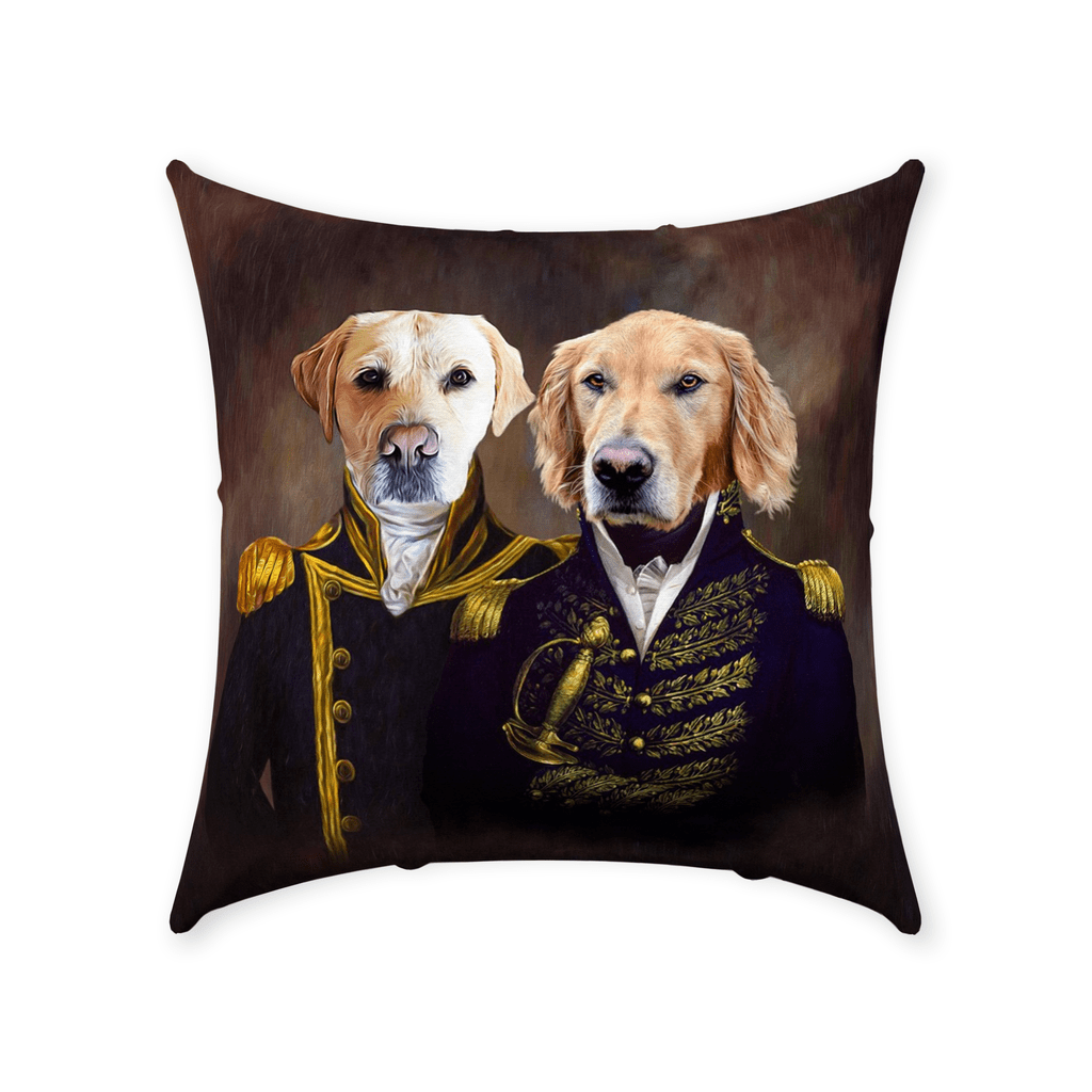 &#39;The Admiral &amp; the Captain&#39; Personalized 2 Pet Throw Pillow
