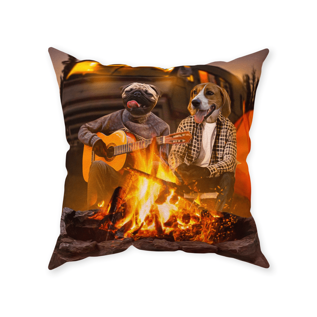 &#39;The Campers&#39; Personalized 2 Pet Throw Pillow