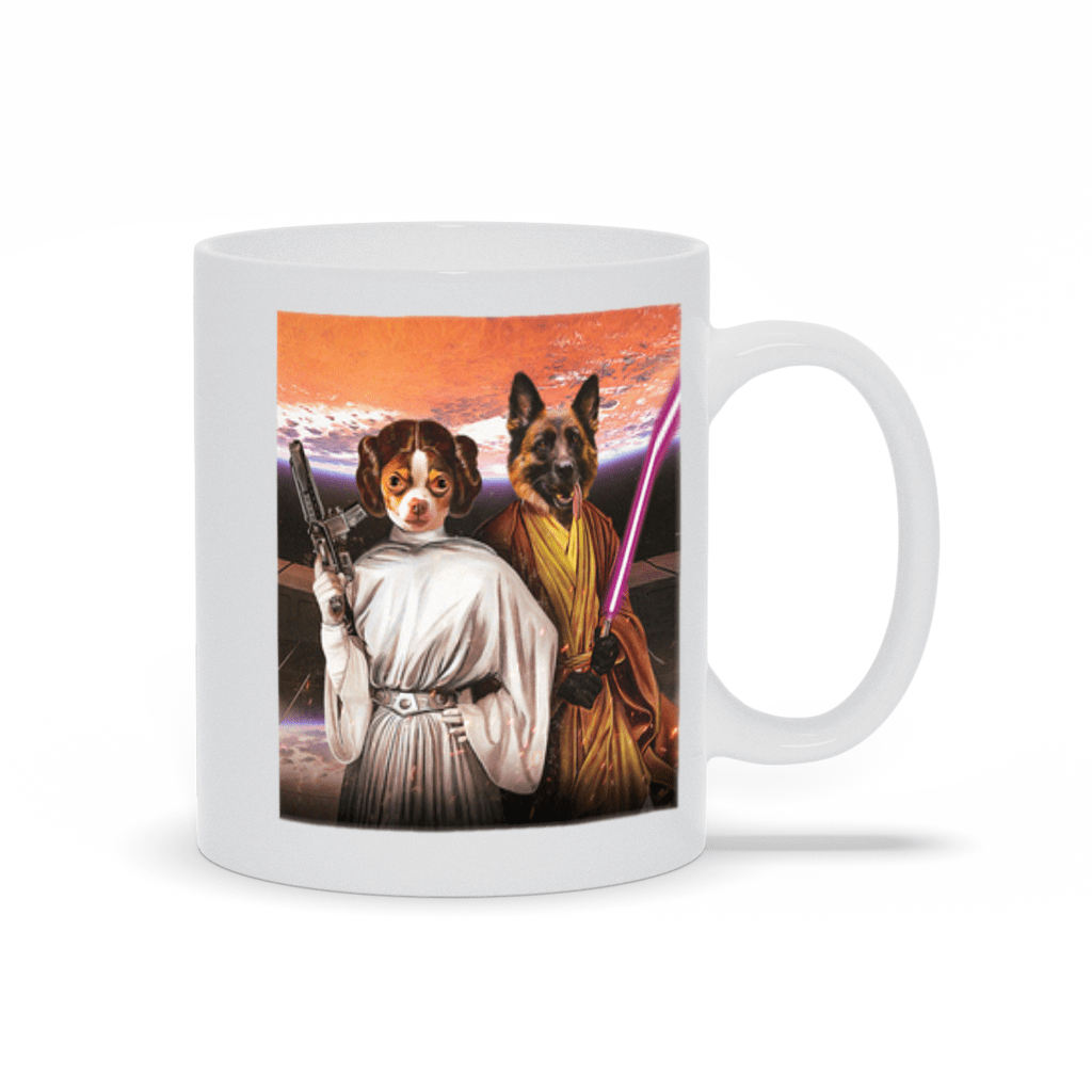 &#39;Princess Leidown &amp; Jedi-Doggo&#39; Personalized 2 Pet Mug