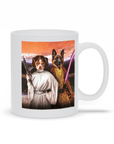 Taza personalizada para 2 mascotas 'Princesa Leidown y Jedi-Doggo'
