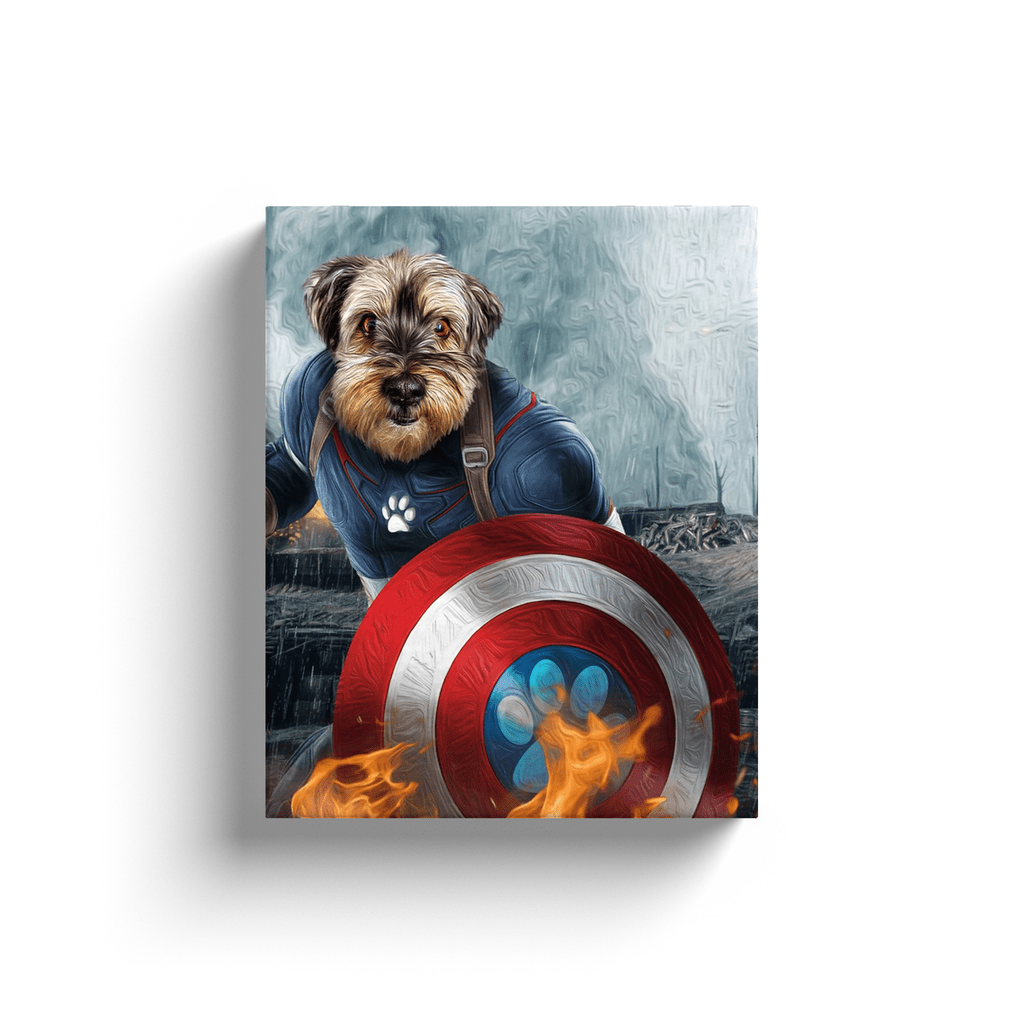 Lienzo personalizado para mascotas &#39;Capitán Doggmerica&#39;