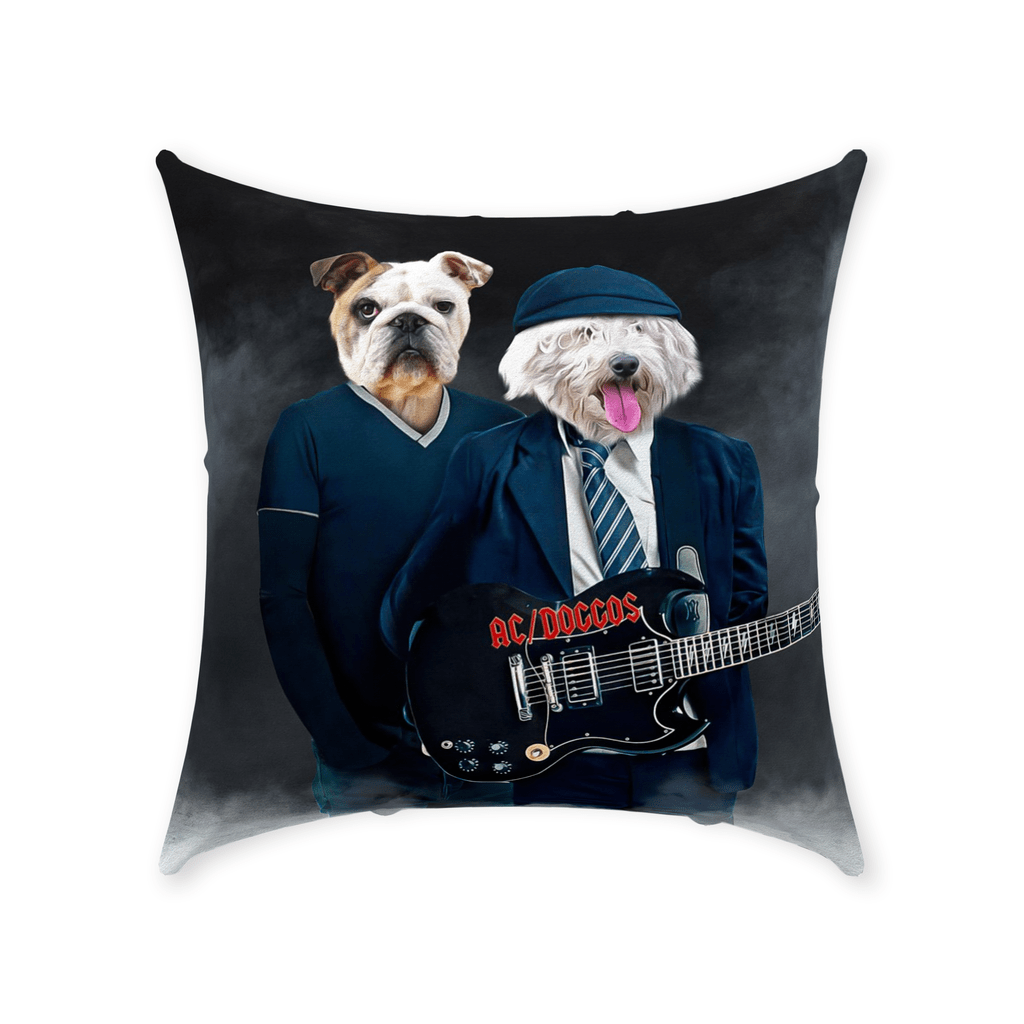 &#39;AC/Doggos&#39; Personalized 2 Pet Throw Pillow