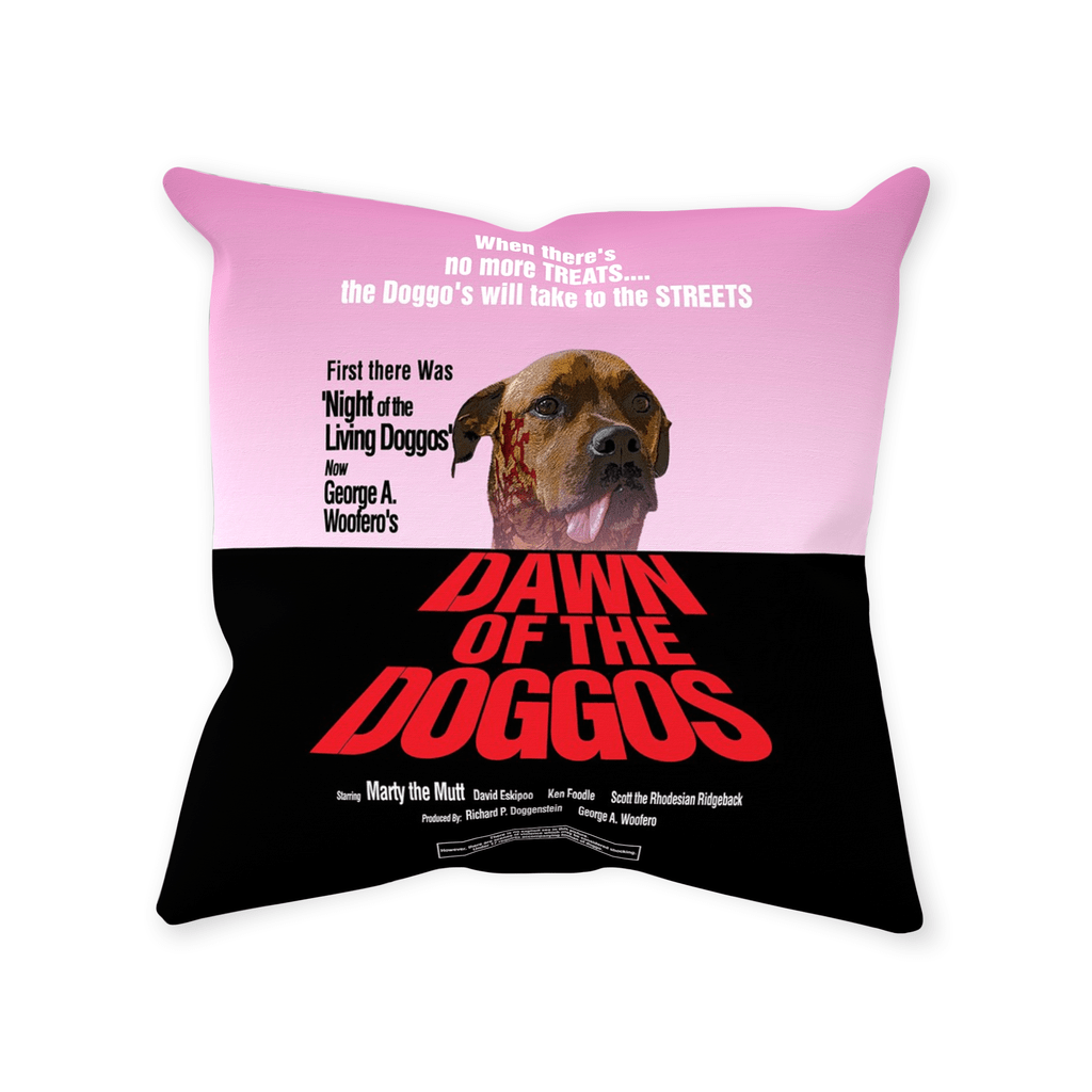 &#39;Dawn of the Doggos&#39; Personalized Pet Throw Pillow