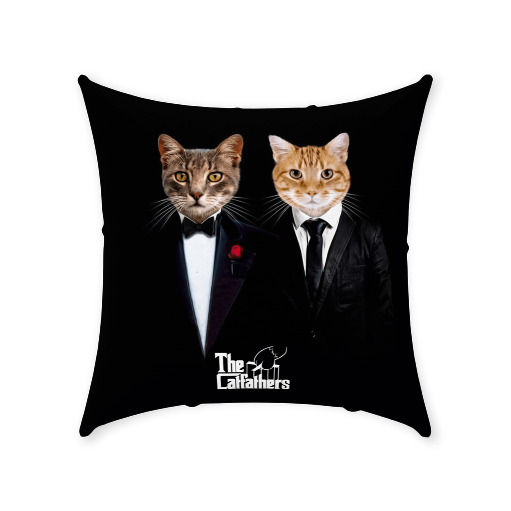 'The Catfathers' Personalized 2 Pet Throw Pillow