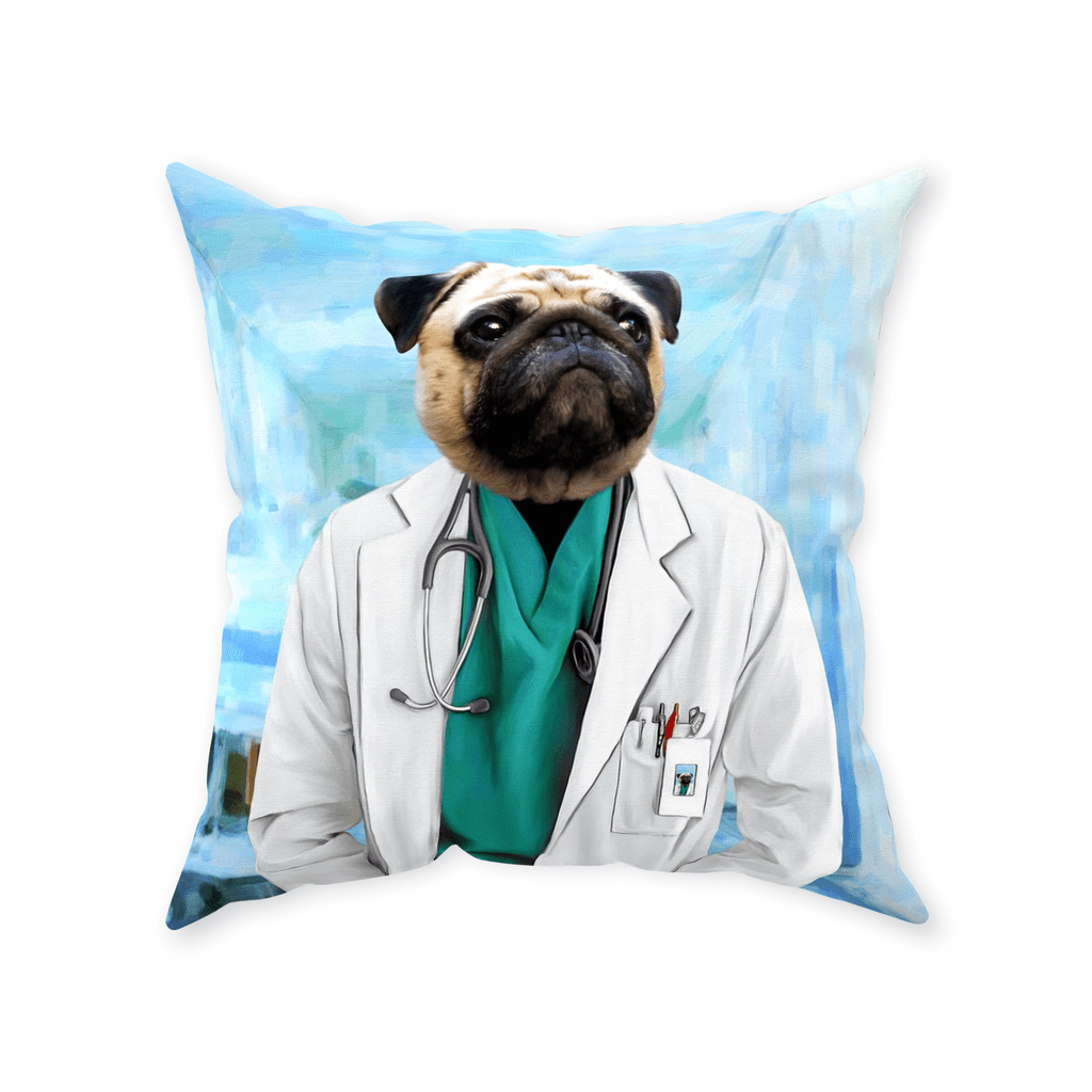 &#39;The Doctor&#39; Personalized Pet Throw Pillow
