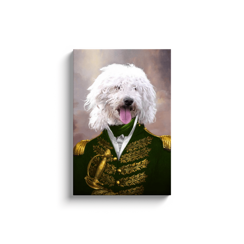 Lienzo personalizado para mascotas &#39;El Almirante Verde&#39;