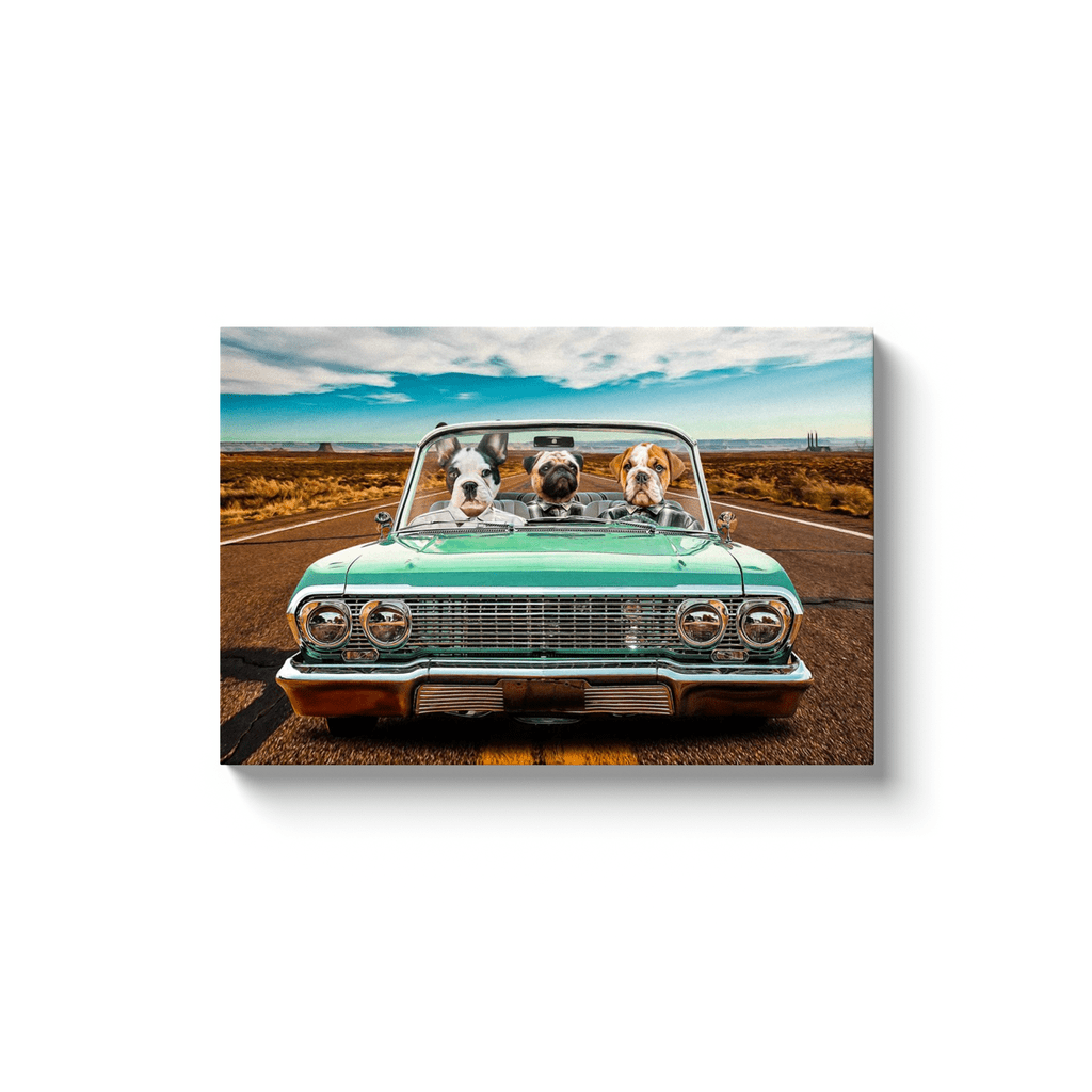 &#39;The Lowrider&#39; Personalized 3 Pet Canvas