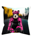 'The Female Cyclist' Personalized Pet Throw Pillow