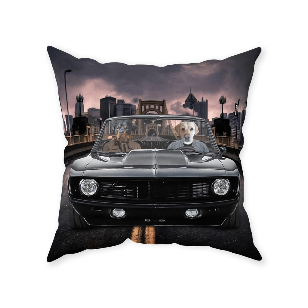 &#39;The Classic Pawmaro&#39; Personalized 2 Pet Throw Pillow