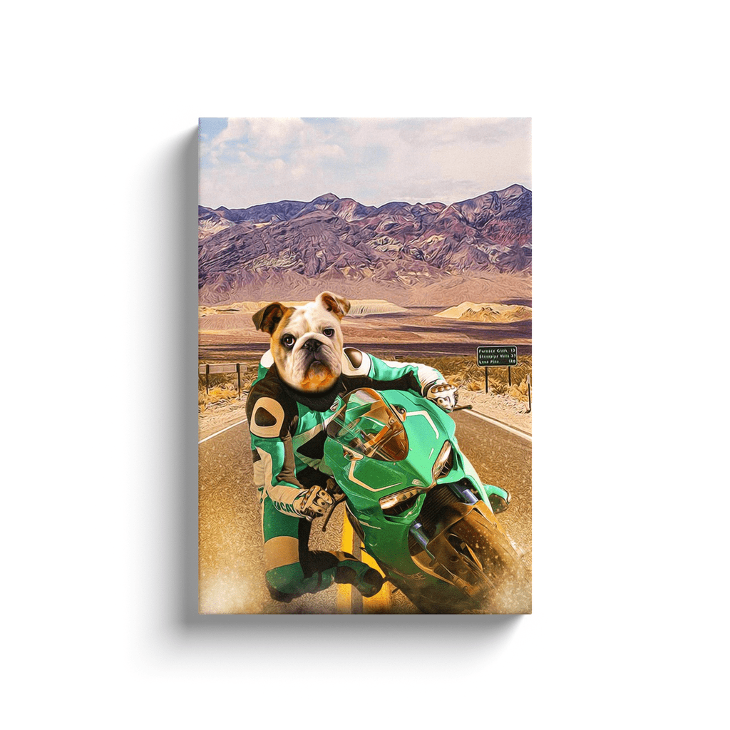 &#39;Kawadawgi Rider&#39; Personalized Pet Canvas