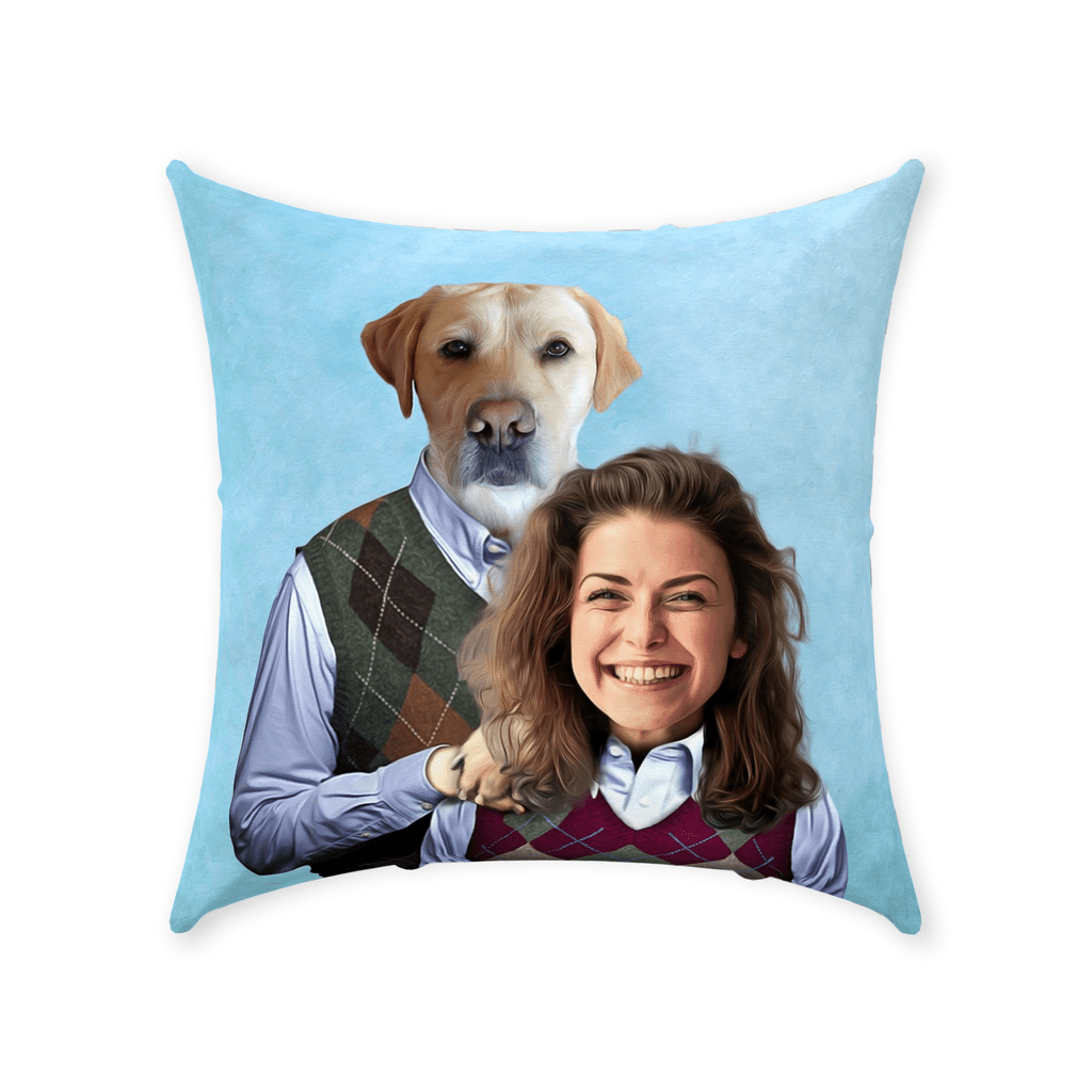 &#39;Step Doggo &amp; Human(Female)&#39; Personalized Throw Pillow