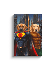 Lienzo personalizado para 2 mascotas 'Superdog &amp; Aquadog'