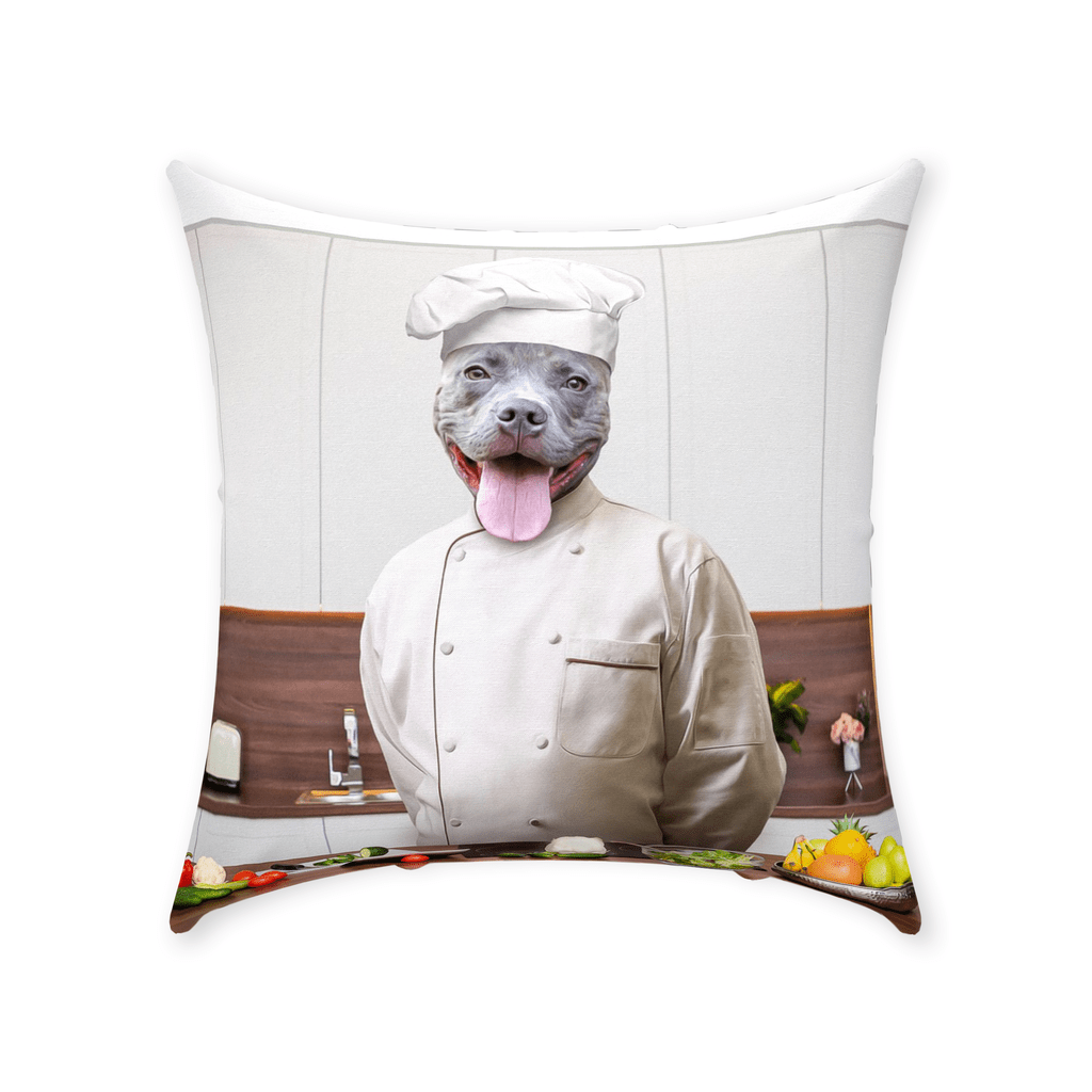 &#39;The Chef&#39; Personalized Pet Throw Pillow