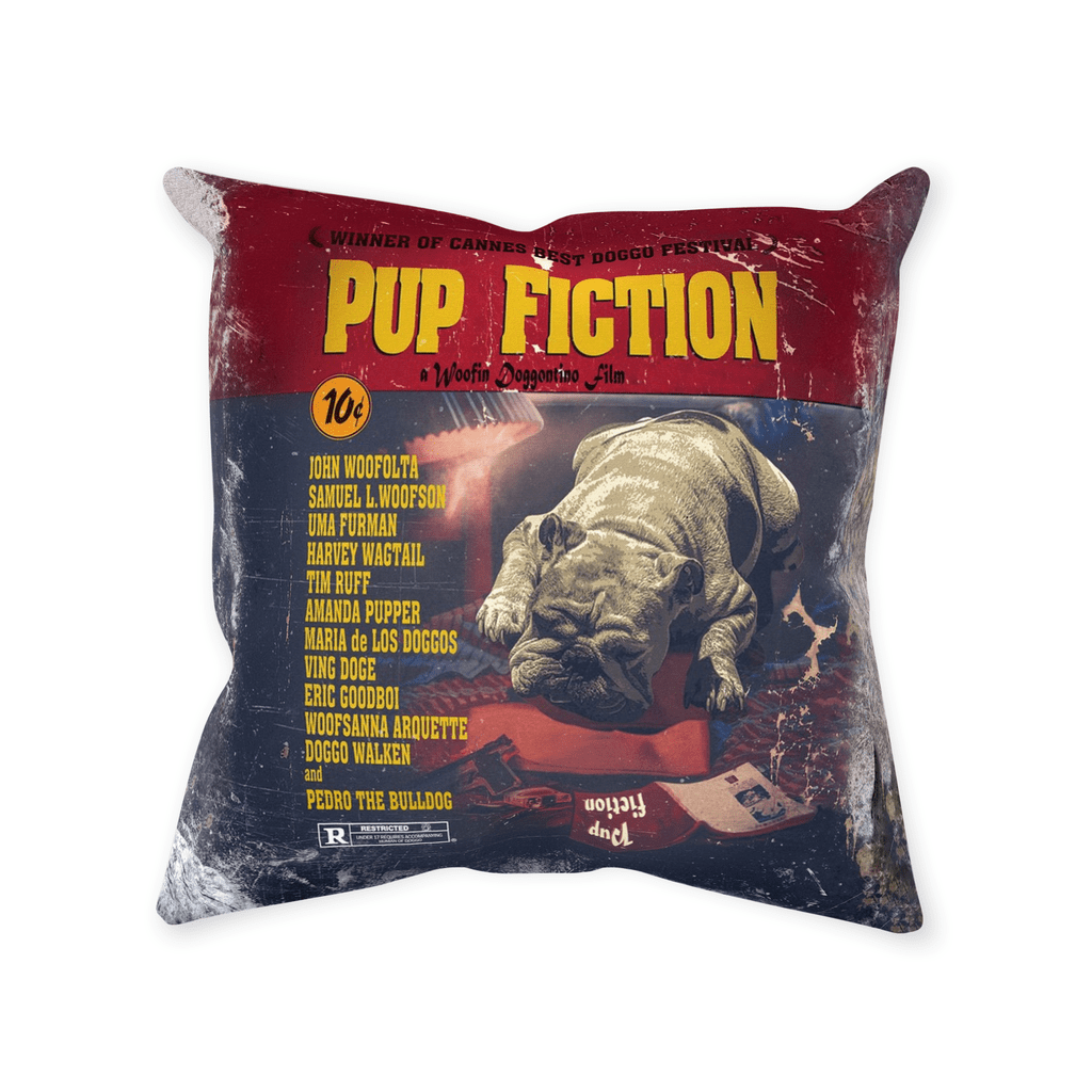 &#39;Pup Fiction&#39; Personalized Pet Throw Pillow