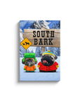 Lienzo personalizado para 2 mascotas 'South Bark'