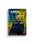 Lienzo personalizado para mascotas 'Sweden Doggos Soccer'