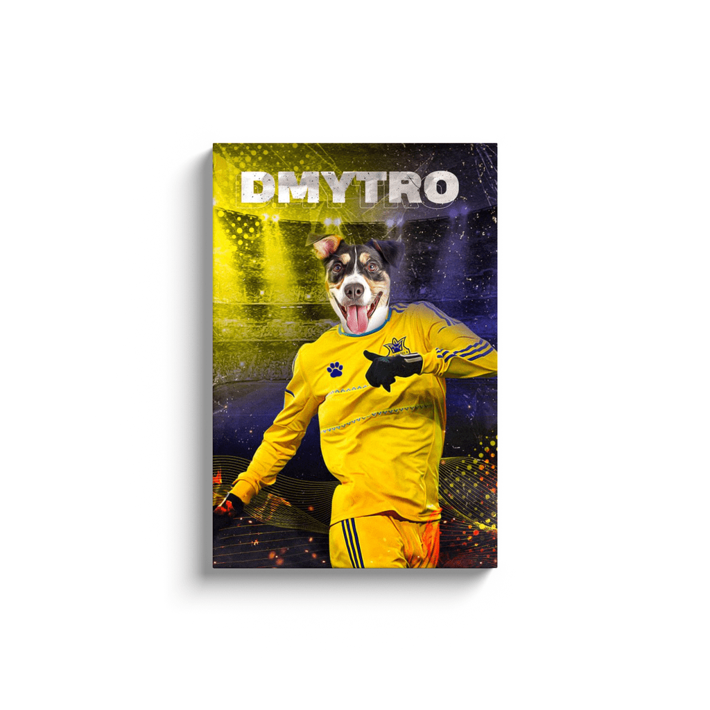 Lienzo personalizado para mascotas &#39;Ukraine Doggos Euro Football&#39;